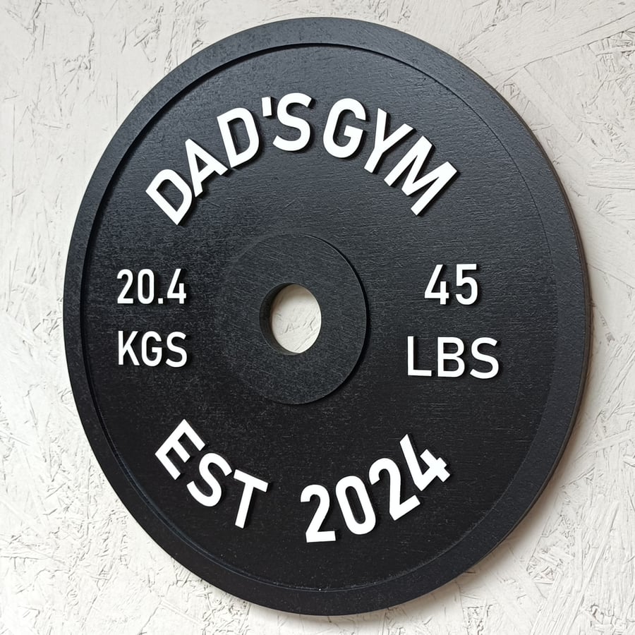 Personalised home gym barbell sign black