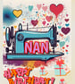 Happy Birthday Nan Sewing Crafter Card A5