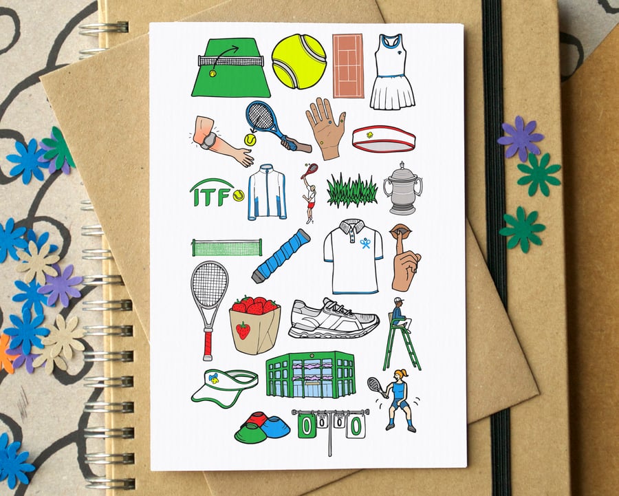 Tennis Alphabet Greetings Card