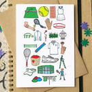 Tennis Alphabet Greetings Card