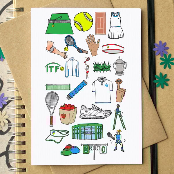 Tennis Alphabet Greetings Card