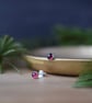 Rhodolite Garnet Semi Precious Stone & Sterling Silver Studs