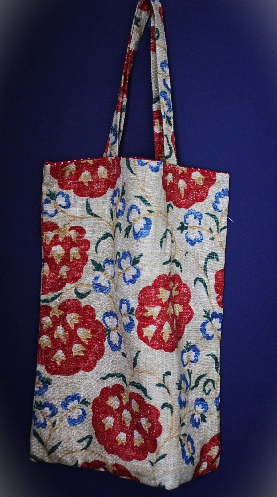 Floral shopper bag made from Sanderson 'Marrakesh' fabric - free postage