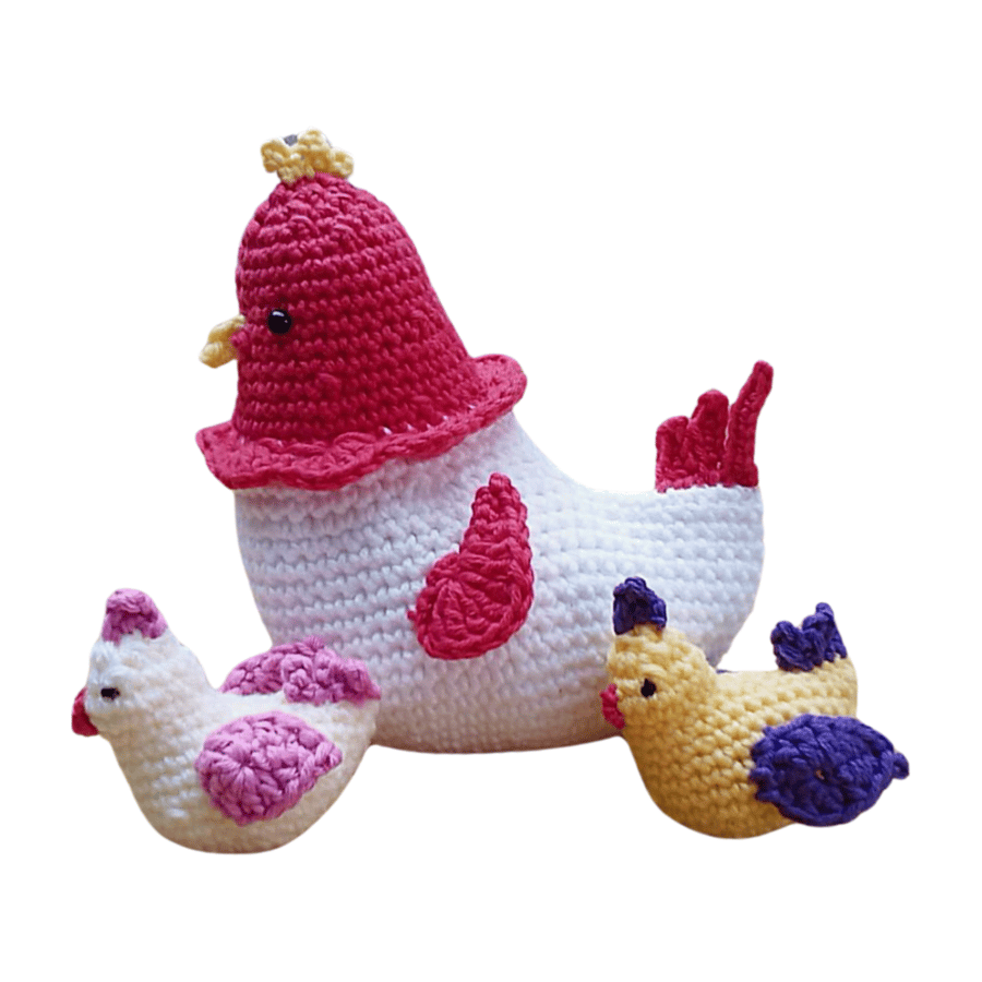 Crocheted Large Chicken only (small chickens not included)