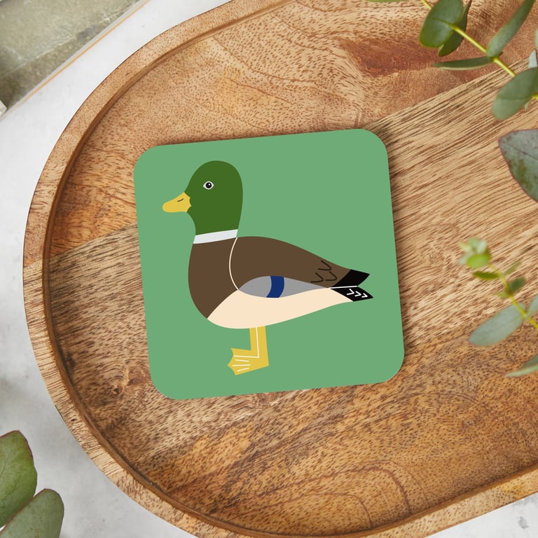 Mallard Coaster, Duck Coaster, Bird Drink Mats, Nature Homewares, Drake Coaster