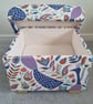 Storage Footstool Fryetts Peacocks Amethyst Fabric Pouffe Birds Blue Purple Seat - Image 3
