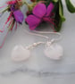 Rose quartz heart earrings - Image 2
