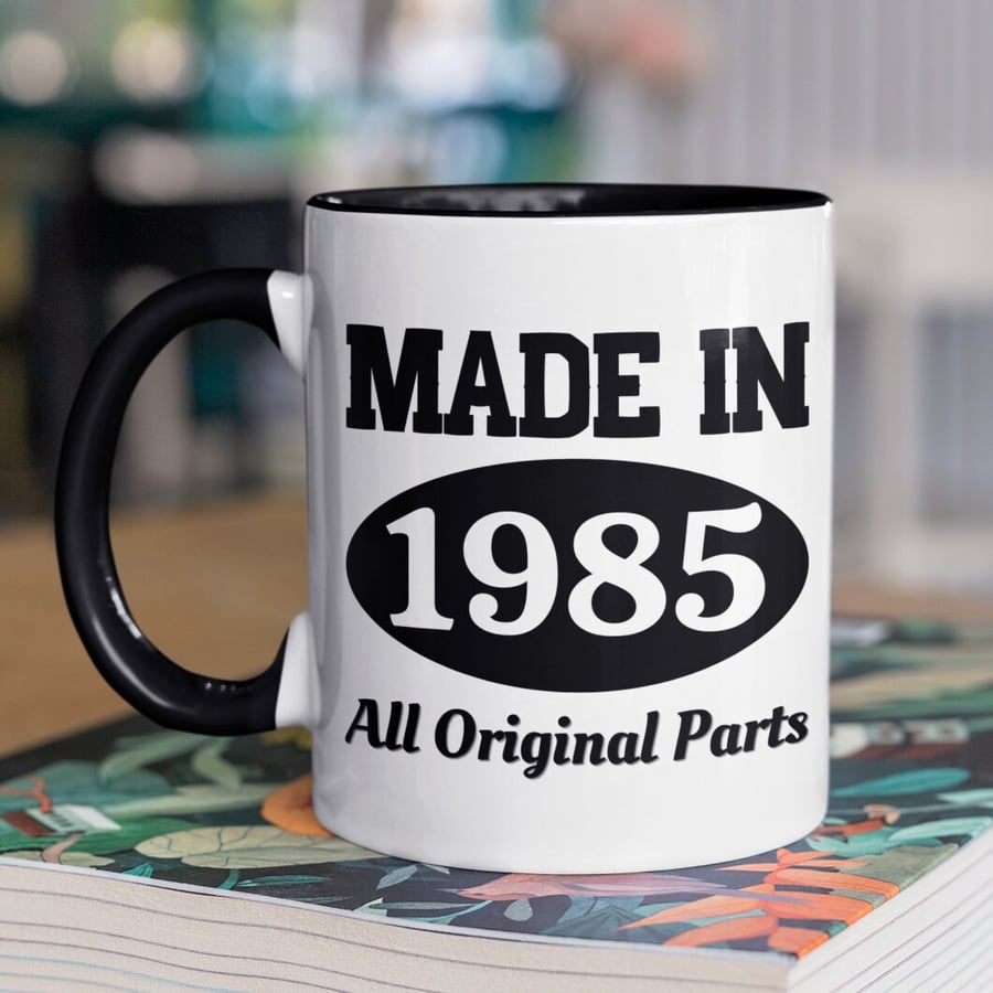 Personalised Year Of Birth Mug All Original Parts - Funny Mug