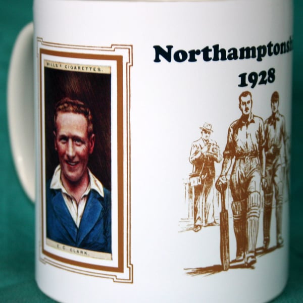 Cricket mug Northamptonshire Northants 1928 cricket counties vintage design mug