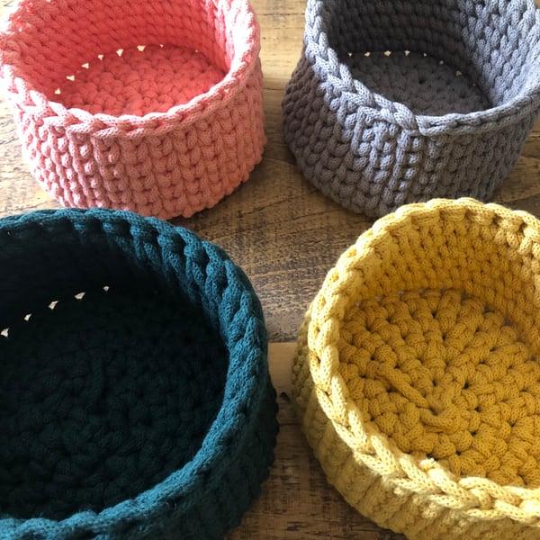 Handmade Crochet knitted MEDIUM sized basket