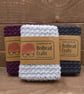 Set of 3 Crochet Washcloths, Eco Cotton Face Cloth Pack, Purple, Grey and White
