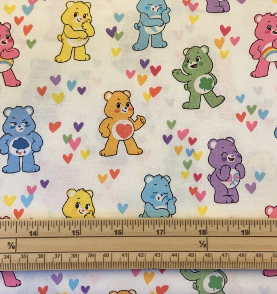 Fat Quarter Care Bears Believe In Friends 100% Cotton Quilting Fabric