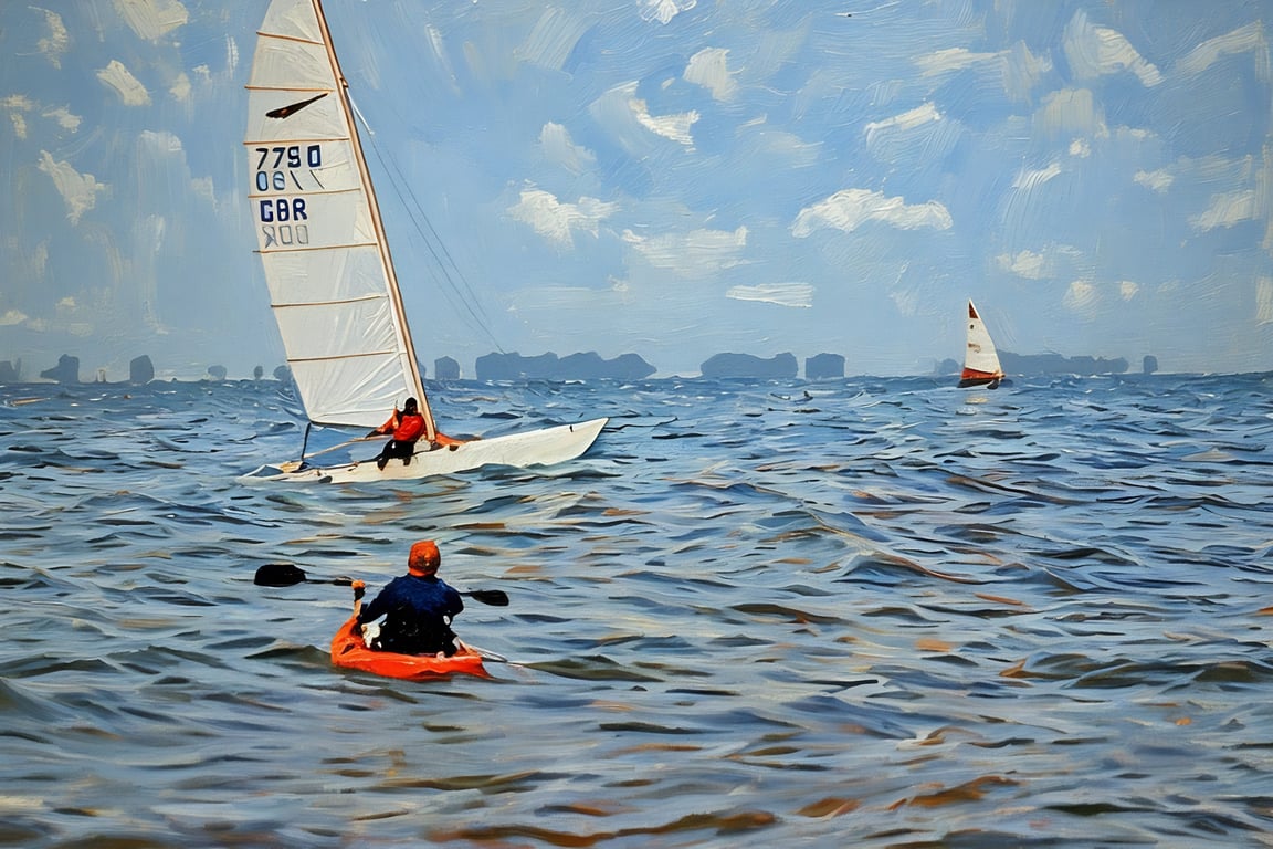 Snettisham Beach Boats on Sea A5 Greeting Card 