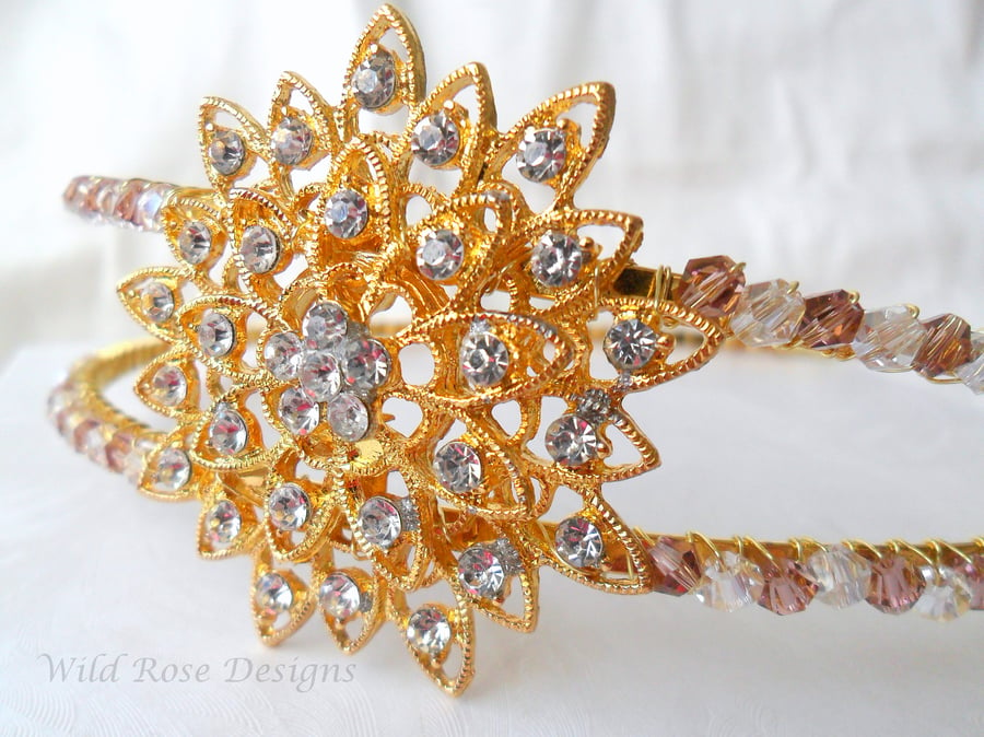 Amethyst, gold and diamante tiara.