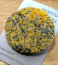 Yellow Abstract Lichen Embellished Recycled Textile 50mm Brooches - Image 2
