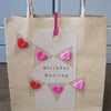 Birthday Bunting Heart Button Gift Bag