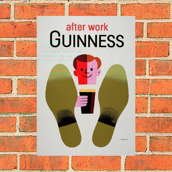 Guinness metal sign. After Work Guinness. Bar, pub, mancave