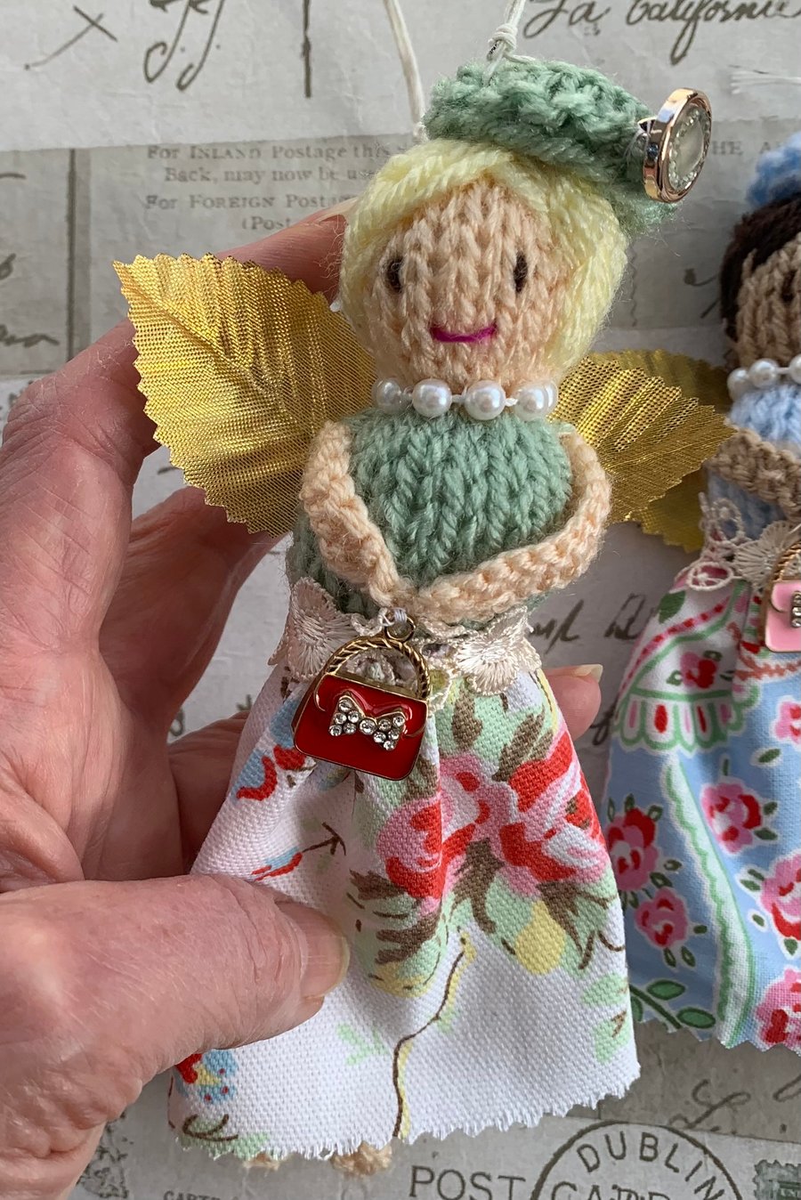 Hand crafted Easter fairy , hanging decoration 