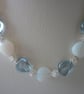 CHUNKY SKY BLUE, WHITE OPAL AND SILVER NECKLACE.   - Image 4