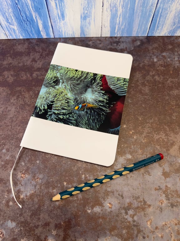 Notebook, Marine themed, A5 (ish), made from up-cycled and recycled materials.