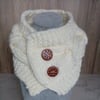 Buttoned cable knit neckwarmers 