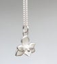 Silver Orchid Necklace - Silver Flower Pendant Handmade in UK - Image 6