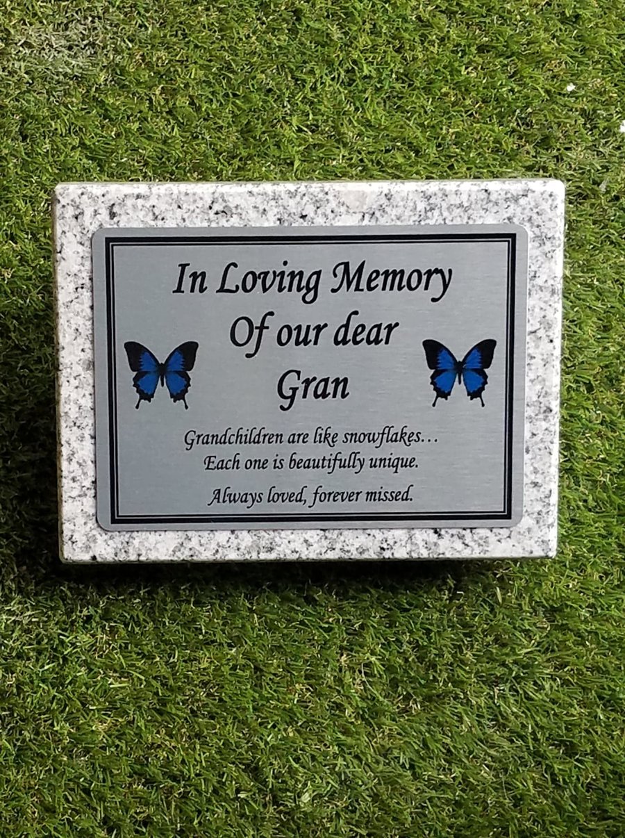 Bespoke Grey Granite Memorial Grave Marker Cemetery Plaque Memorial Grave Stone 