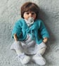 Hand Knitted Baby Jacket, Unisex Baby Cardigan, Tie-Front Baby Cardy, 0-3 Months - Image 1