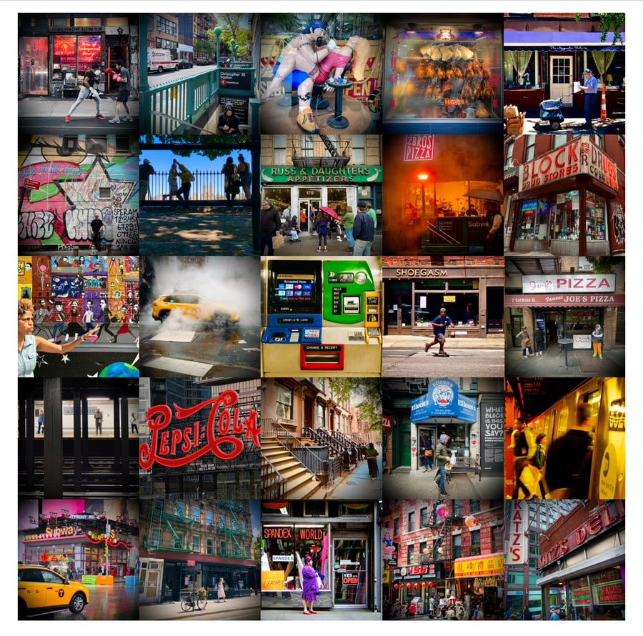 ‘On the Streets of New York City’ signed square print 30 x 30cm FREE DELIVE