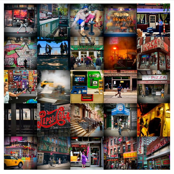 ‘On the Streets of New York City’ signed square print 30 x 30cm FREE DELIVE