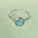 Sterling Silver Pembrokeshire Sea Glass Ring Size S  Gift Boxed