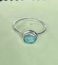 Sterling Silver Sea Glass Ring Size S - T Gift Boxed