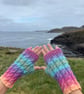 Hand knitted fingerless gloves in vibrant colours     COTTAGE GARDEN - Image 2
