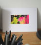 original acrylic painting embroidered abstract floral  - Image 1