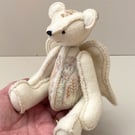 Teddy bear Angel. One of a kind collectable artist bear, Keepsake memory bear