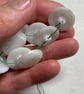 Set of 9 white domed buttons with shank - Image 4