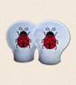 Ladybird Tealight Covers - Embroidered Felt Garden Decor