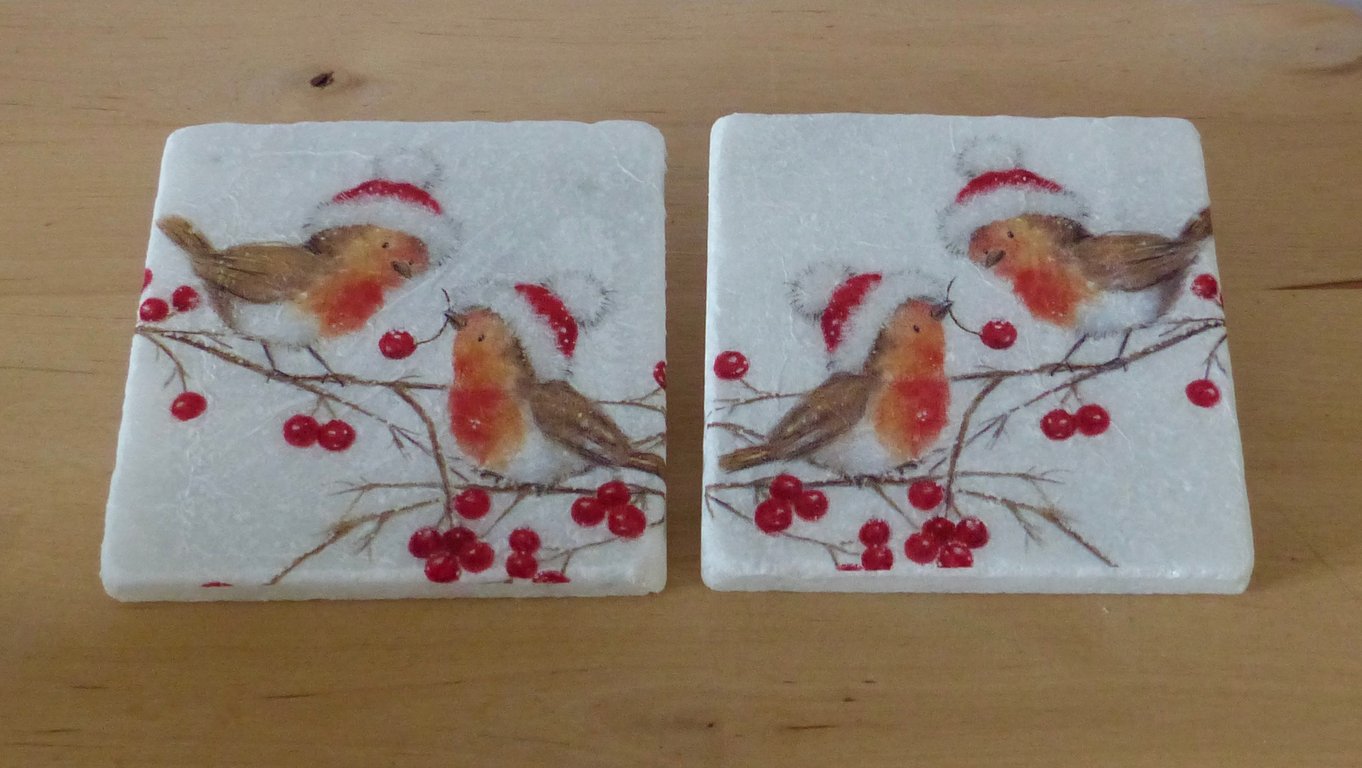 Marble 'Robin' Coasters