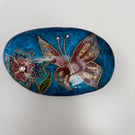 Hand painted sparkle butterfly rock