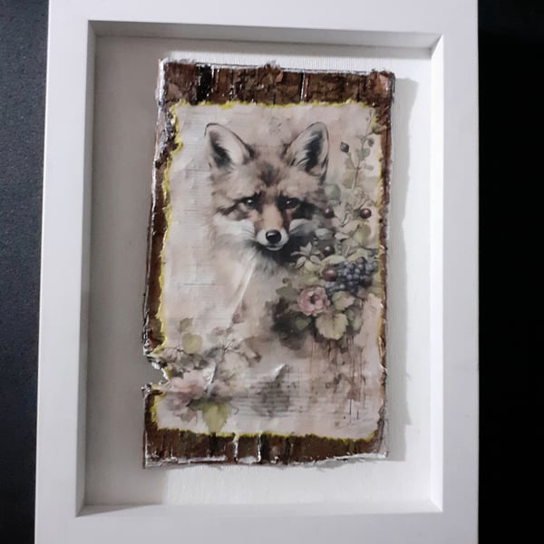 Art on Bark ..Fox