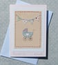 Hand-stitched new baby card, detailed, a card to keep, other designs available - Image 4