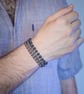 Bracelet lava Bead and sterling silver stretch handmade - Image 3