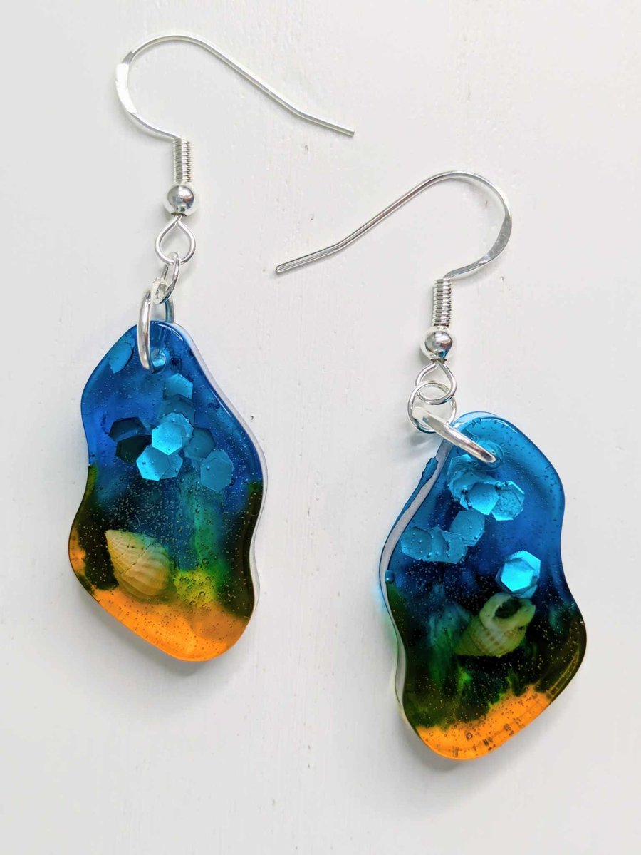 Small Beach Inspired Resin Earring Droplets