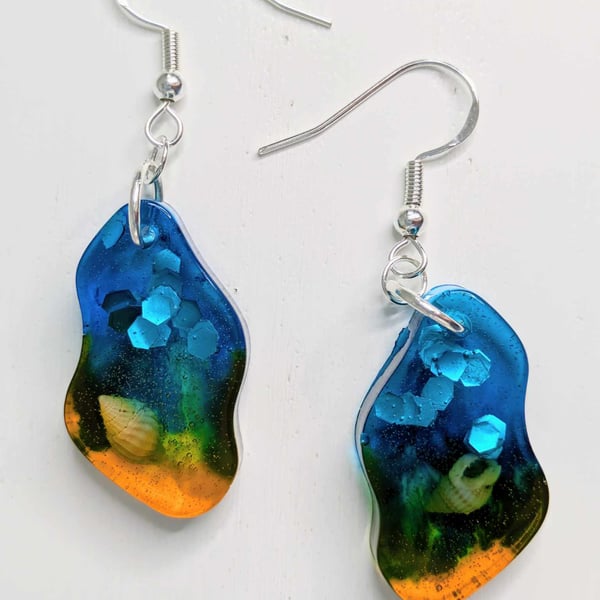 Small Beach Inspired Resin Earring Droplets