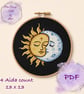 Sun and moon counted cross stitch pattern emailed pdf
