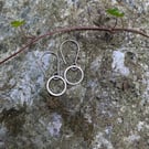 Sterling silver earrings, dangly hoop earrings