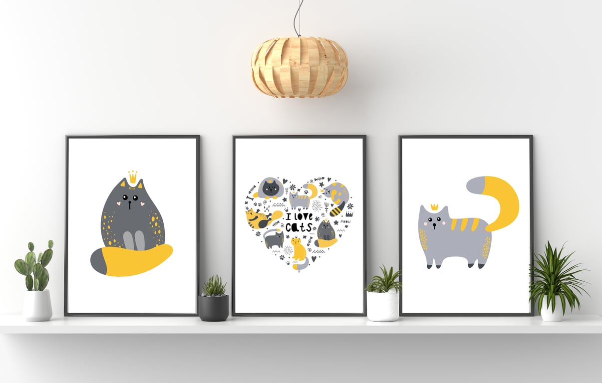 Cats wall prints, Cats wall art, cats wall decor