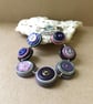 Purple Colour Story Vintage Button Handmade Adjustable Bracelet 