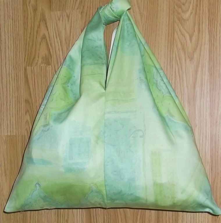 Knot top bag Handy Shopper, Bag for life. Green