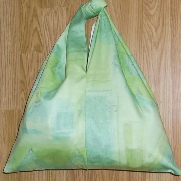 Knot top bag Handy Shopper, Bag for life. Green